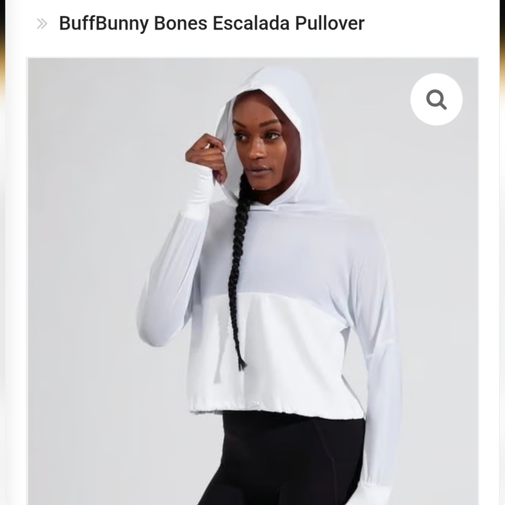 BuffBunny White Hooded Bones Escalada Pullover